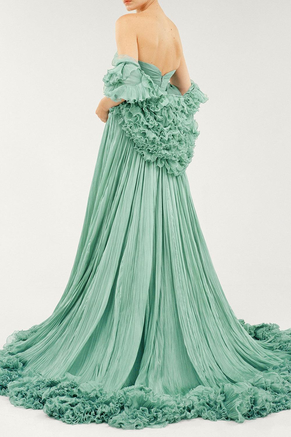 Strapless Gown-GREEN-34-CLOTHINGDRESSGOWN-MARMAR HALIM