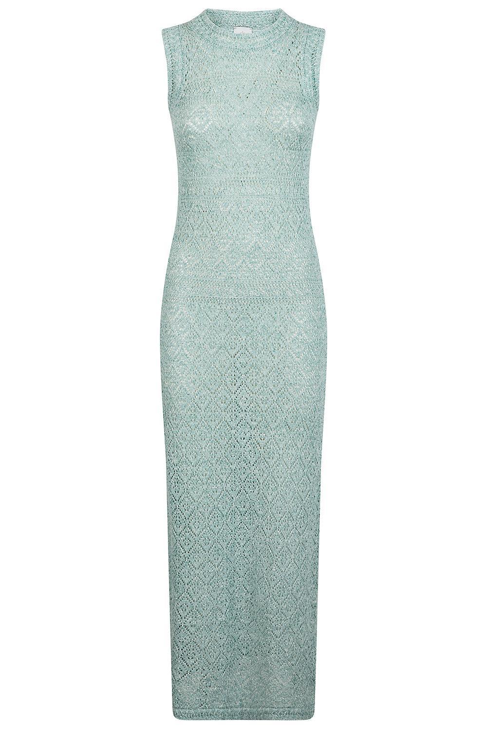Sleeveless Knit Midi Dress - Green