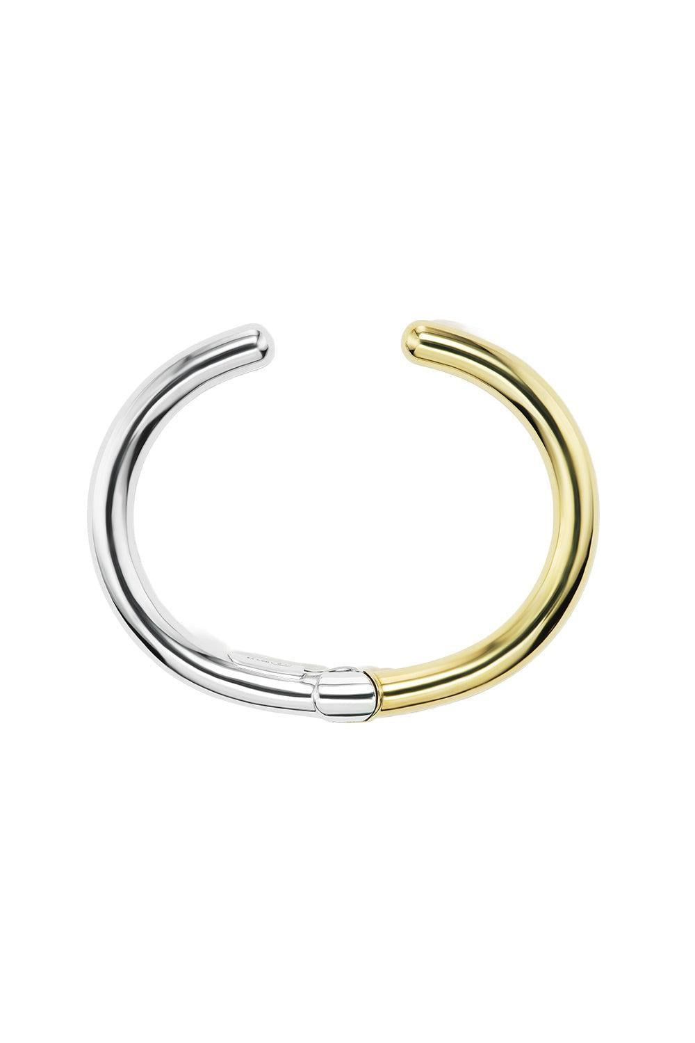 Mixed Metal Hinged Cuffling Bracelet-SILVER-6.5-7-JEWELRYFINE JEWELBRACELET O-MARLA AARON