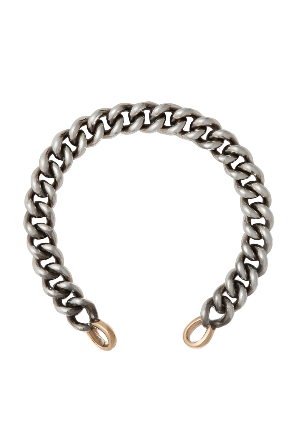 MiniMega Curb Chain Bracelet - Silver Yellow Gold - 6.5in