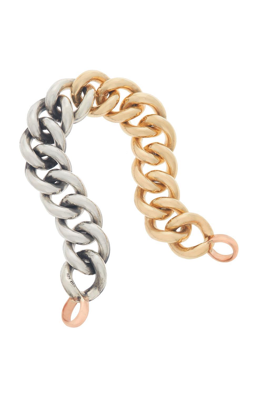 Half And Half Mega Curb Chain Bracelet-ROSE GOLD-6.5-JEWELRYFINE JEWELBRACELET O-MARLA AARON