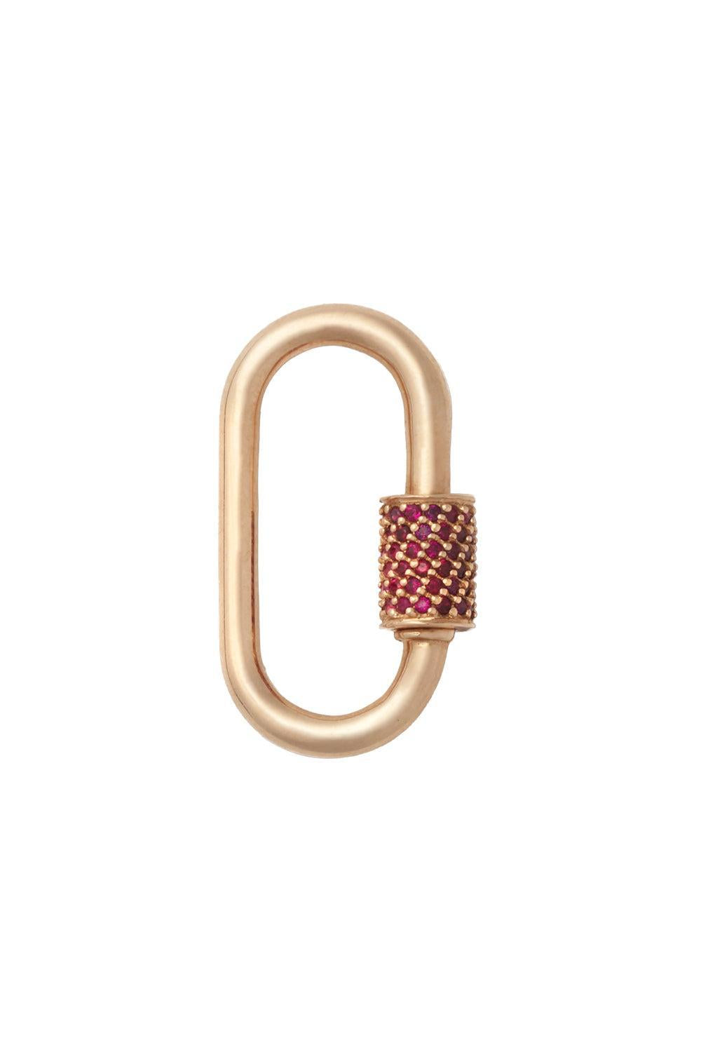 Ruby Stoned Medium Lock-YELLOW GOLD-JEWELRYFINE JEWELPENDANT-MARLA AARON