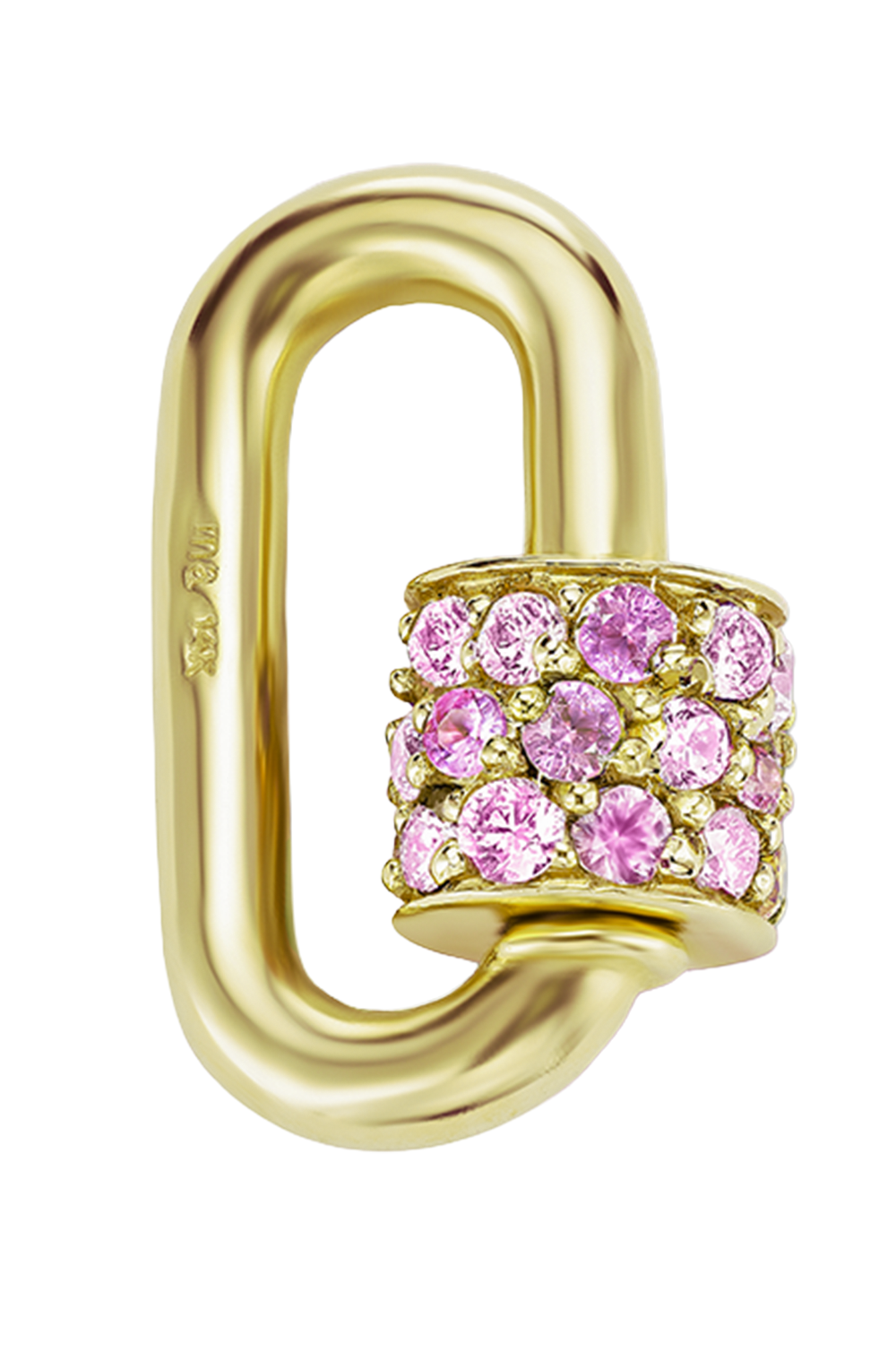 Pink Tourmaline Stoned Chubby Babylock-YELLOW GOLD-JEWELRYFINE JEWELPENDANT-MARLA AARON