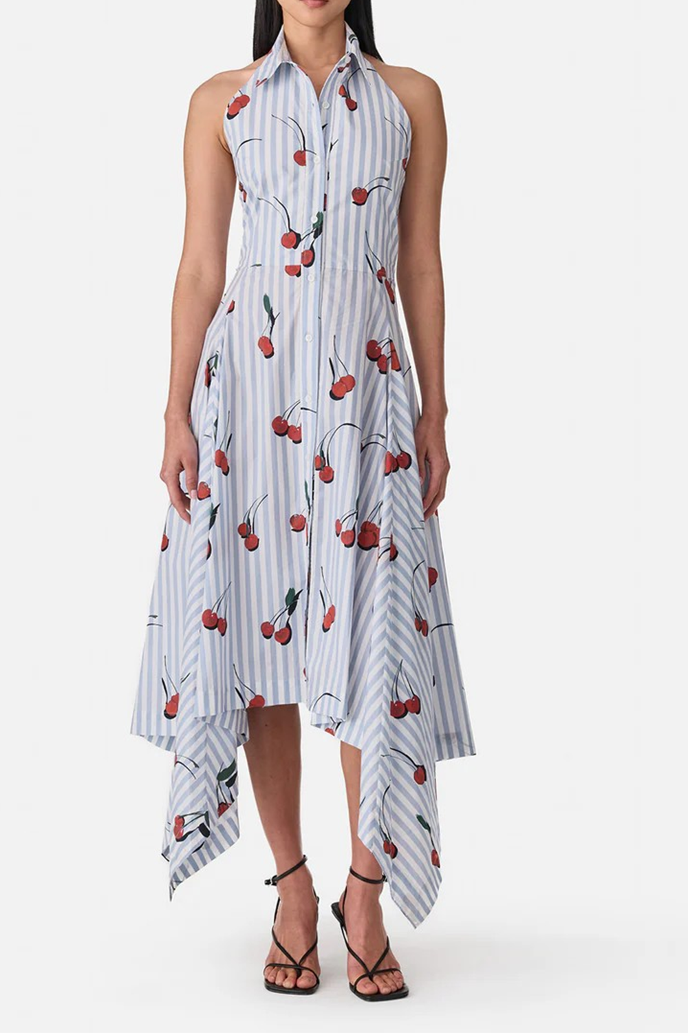 Cherry Shirt Dress-BLUE-2-CLOTHINGDRESSCASUAL-MONSE