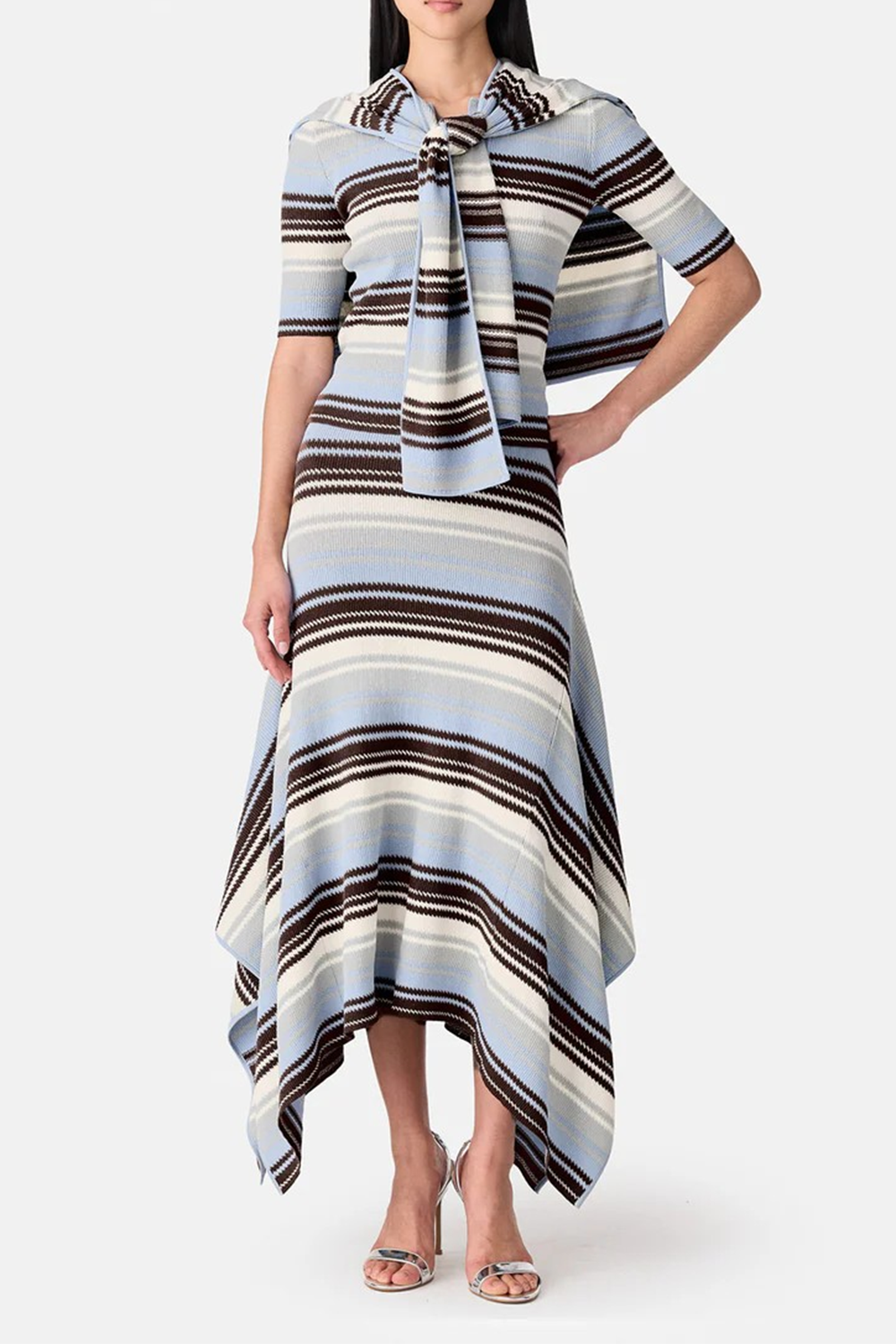 Striped Jacquard Scarf Top-STRIPE-XS-CLOTHINGTOPKNITS-MONSE