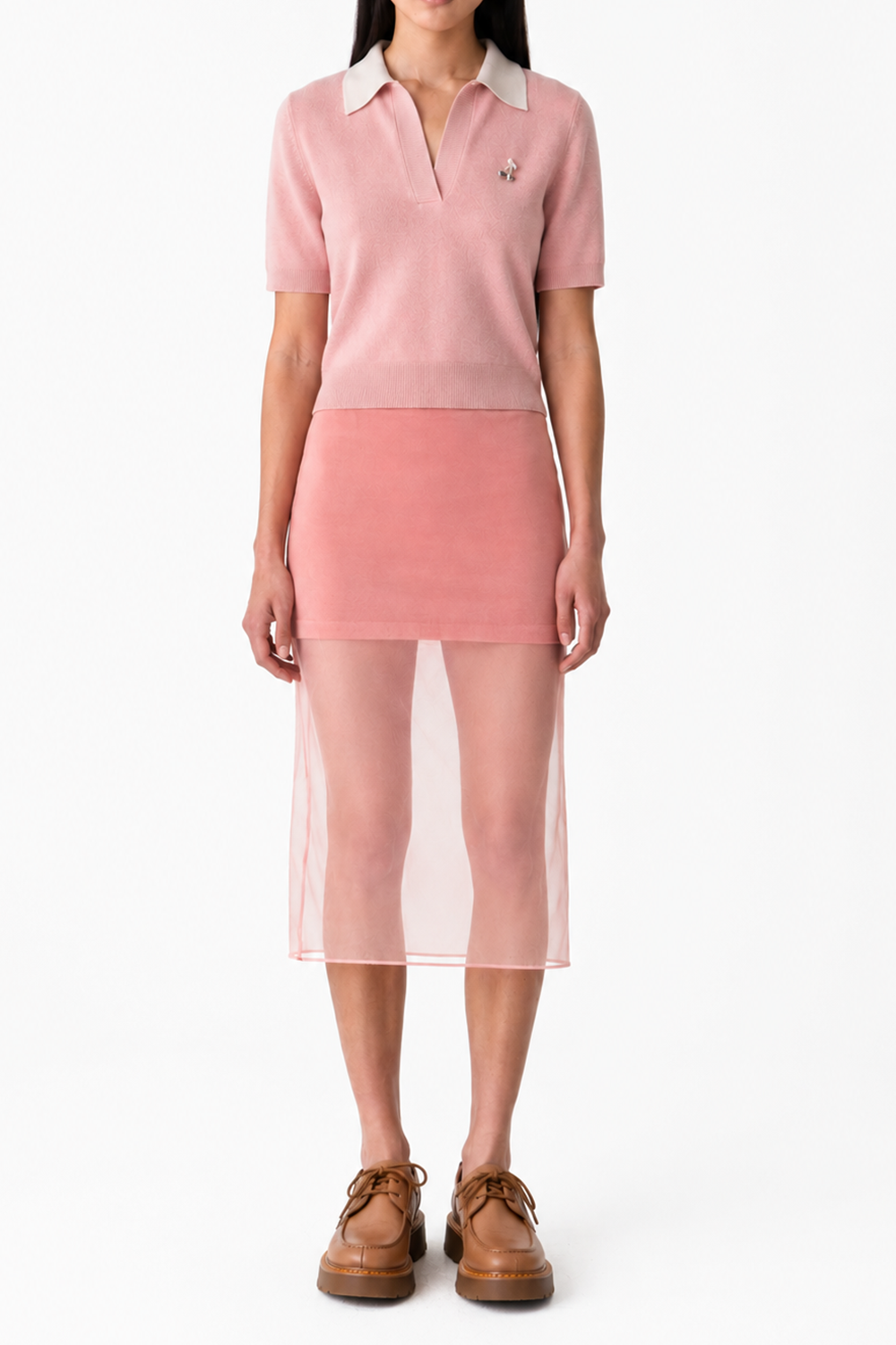 Doubled Placket Tee-PINK-XS-CLOTHINGTOPKNITS-MONSE