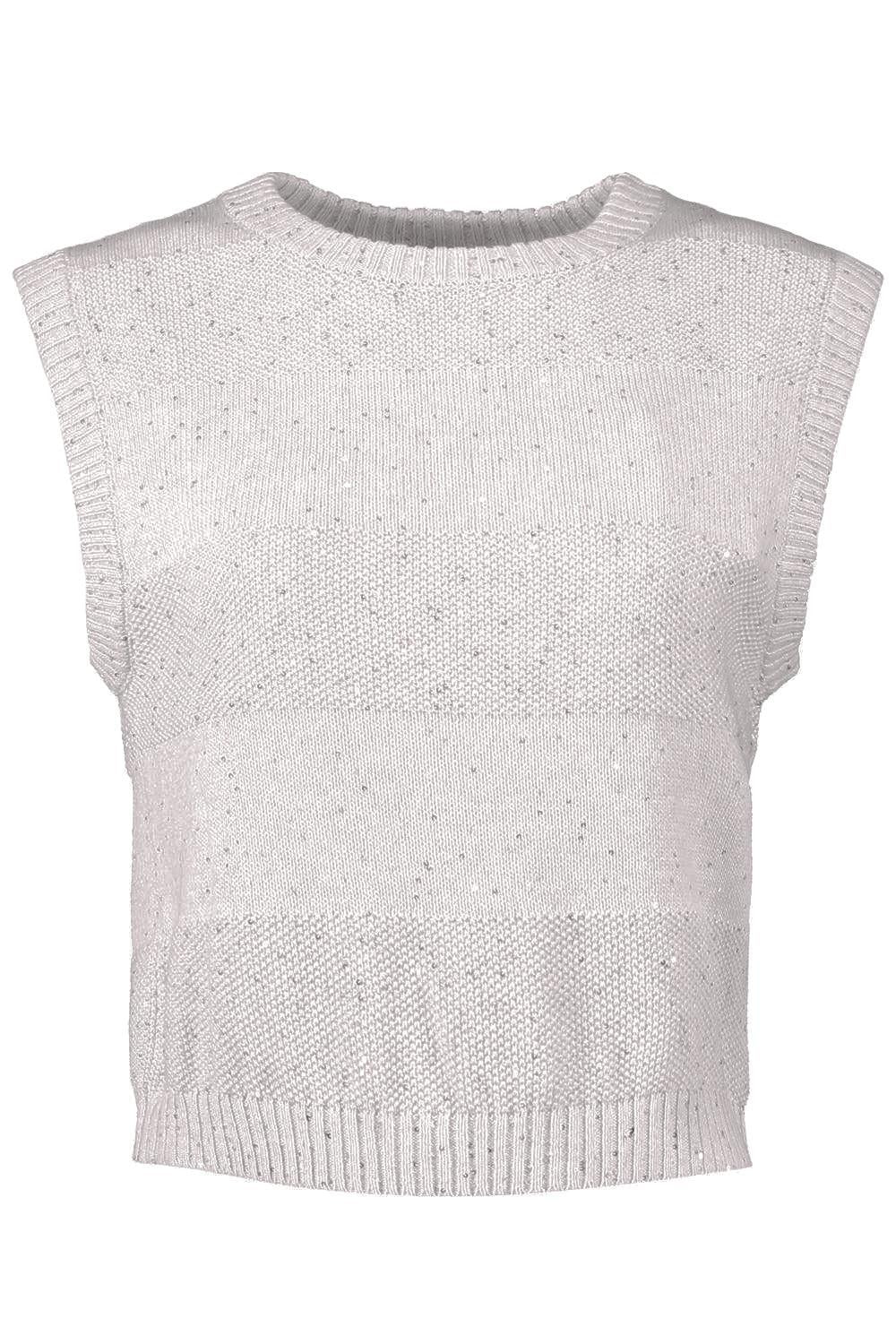 Two Stitch Striped Knit Tank - Desert-BROWN-XS-CLOTHINGTOPKNITS-BRUNELLO CUCINELLI