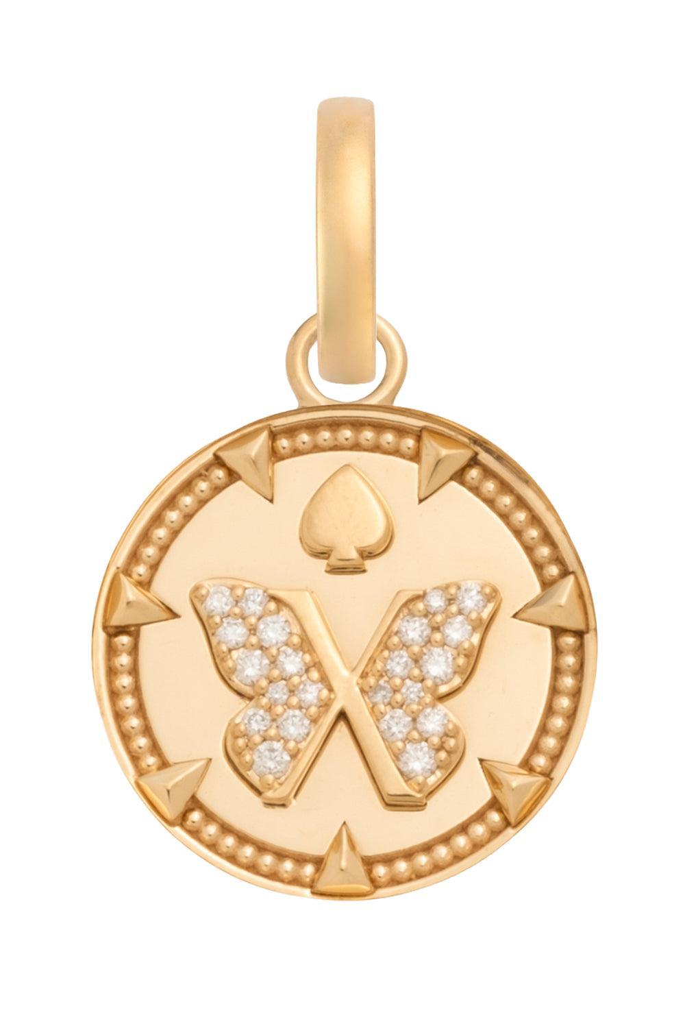 Reverie - Butterfly Baby Medallion-YELLOW GOLD-JEWELRYFINE JEWELPENDANT-FOUNDRAE