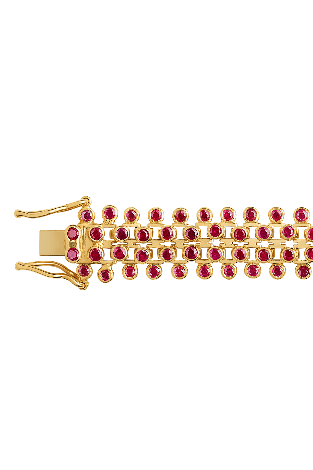  Ruby Flat Mesh Bracelet-YELLOW GOLD-16-JEWELRYFINE JEWELBRACELET O-MARIE LICHTENBERG 