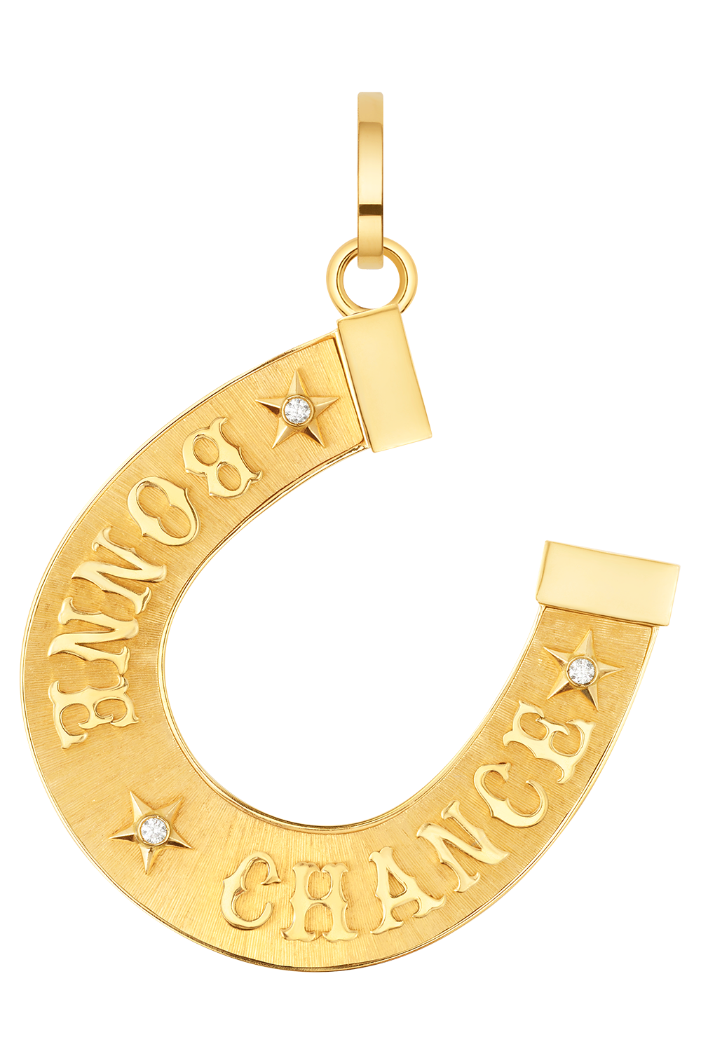 Diamond Small Bonne Chance charm-YELLOW GOLD-JEWELRYFINE JEWELPENDANT-MARIE LICHTENBERG