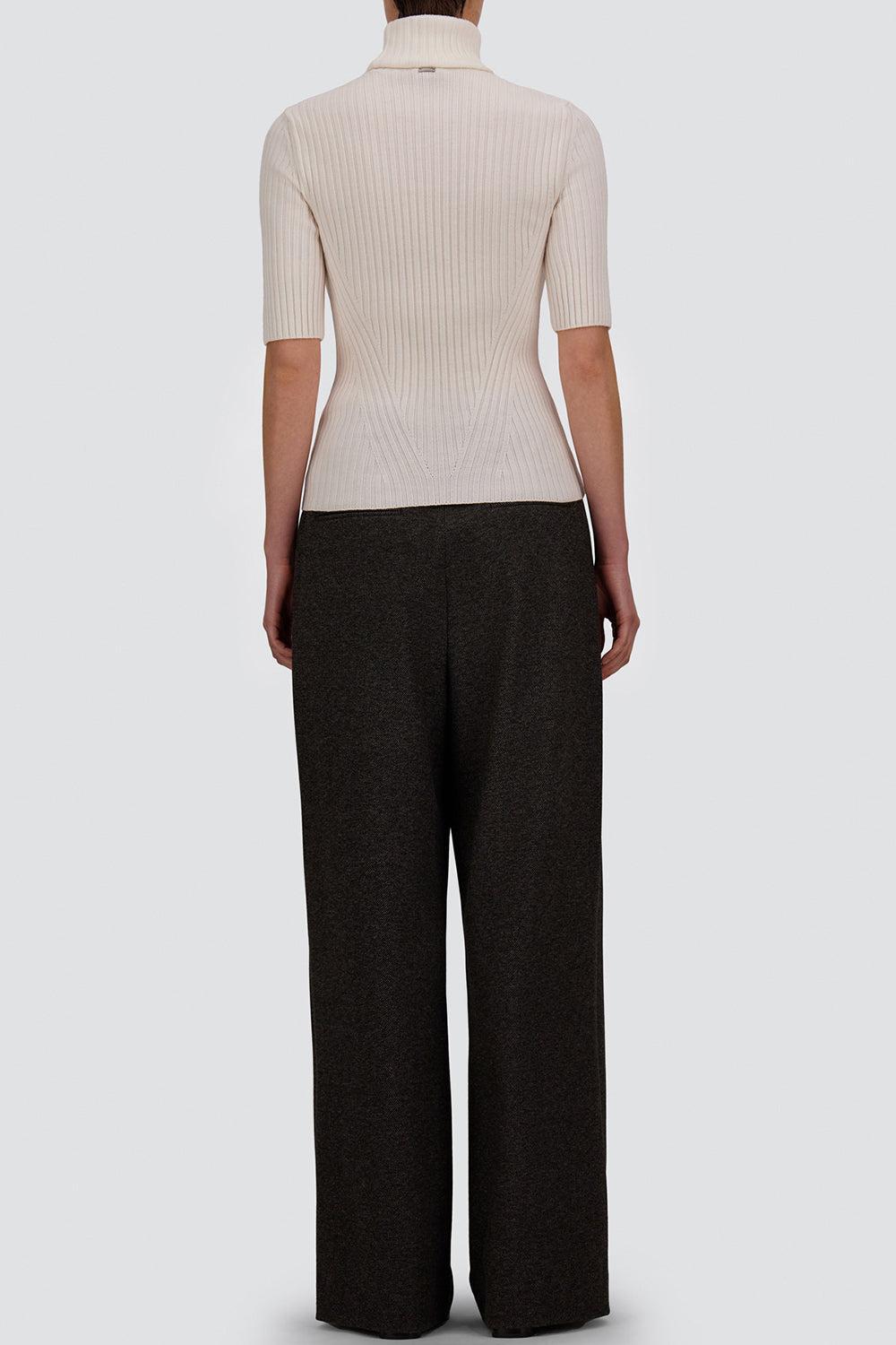 Short Sleeve Ribbed Turtleneck-WHITE-XS-CLOTHINGTOPKNITS-HERNO