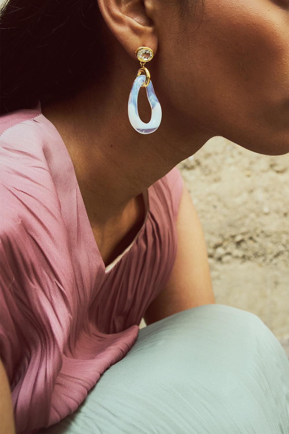 Opalescent Galina Earrings-WHITE-JEWELRYBOUTIQUEEARRING-LIZZIE FORTUNATO