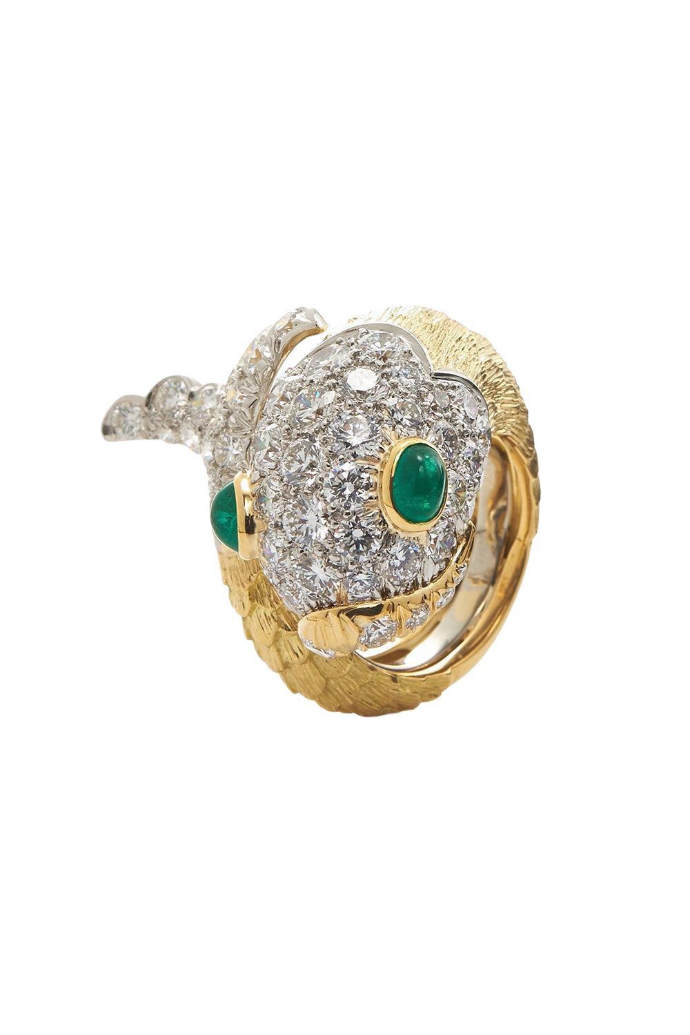 Diamond Emerald Fish Ring
