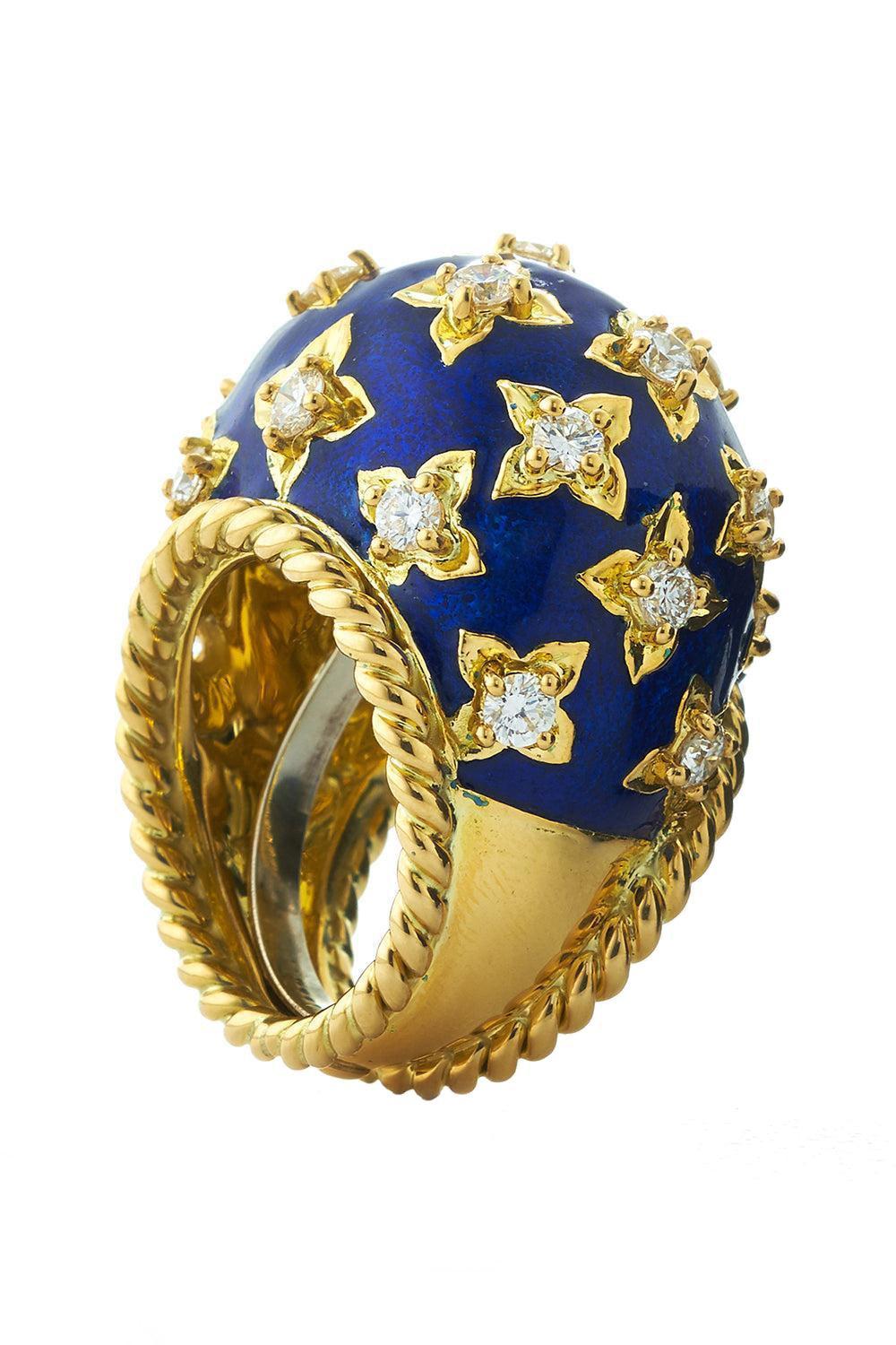 Diamond Blue Star Ring-YELLOW GOLD-5.75-JEWELRYFINE JEWELRING-DAVID WEBB