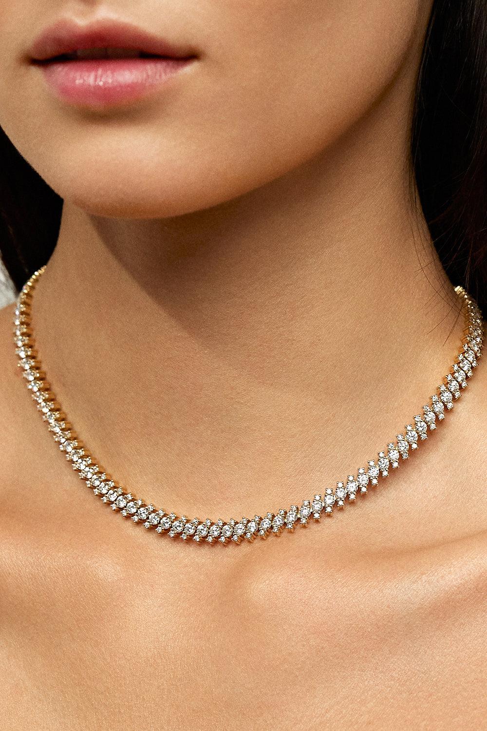 Small Diamond Maya Necklace-YELLOW GOLD-JEWELRYFINE JEWELNECKLACE O-MELISSA KAYE