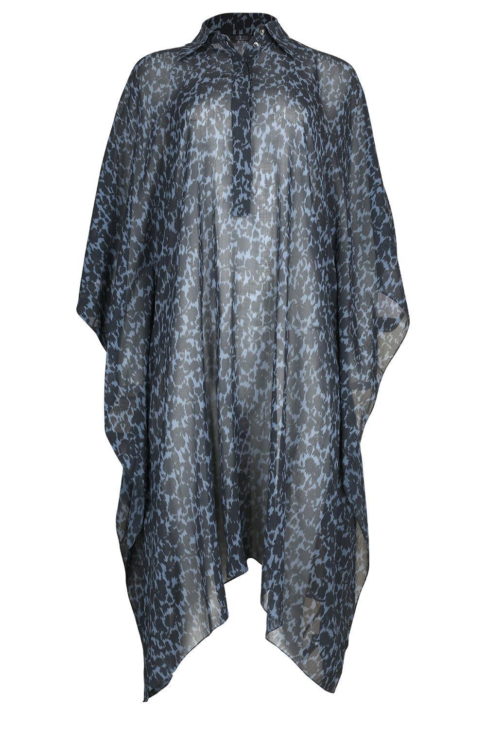Floral Shirt Caftan-STRIPE-XS-CLOTHINGDRESSCASUAL-MICHAEL KORS COLLECTION