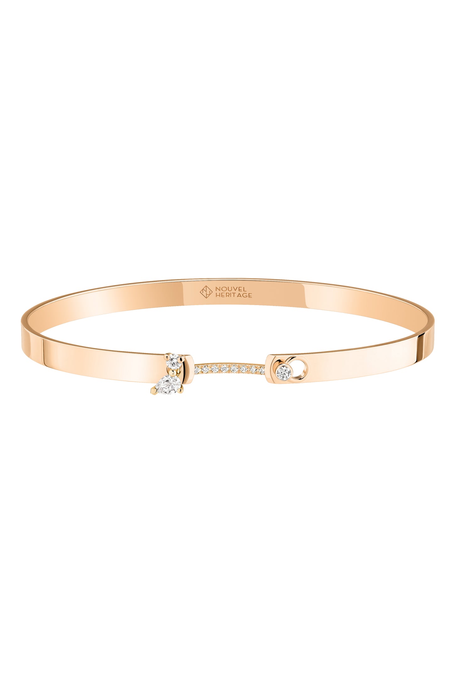 Diamond Cocktail Mood Bangle Bracelet - Rose Gold-ROSE GOLD-16-JEWELRYFINE JEWELBRACELET O-NOUVEL HERITAGE