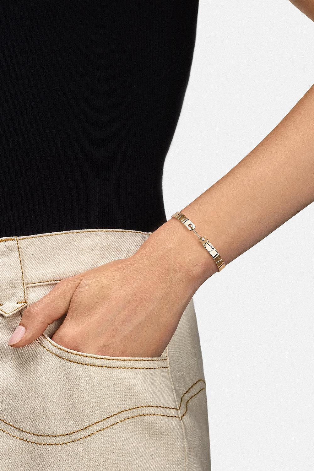 Later Alligator GM Mood Bangle Bracelet-YELLOW GOLD-16-JEWELRYFINE JEWELBRACELET O-NOUVEL HERITAGE