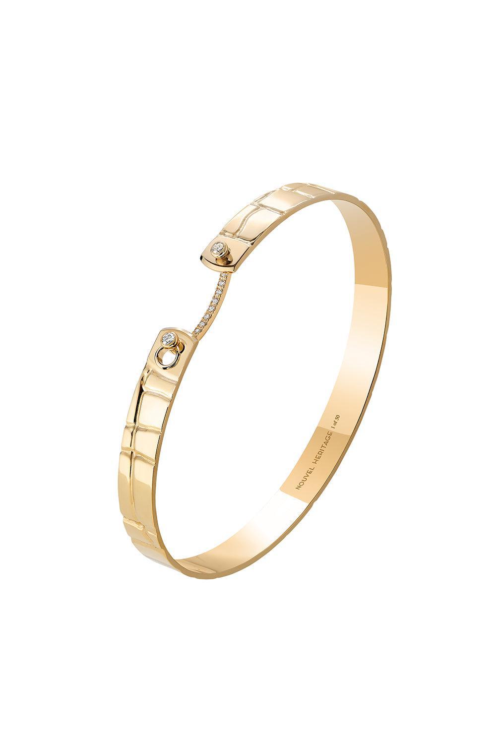 Later Alligator GM Mood Bangle Bracelet-YELLOW GOLD-16-JEWELRYFINE JEWELBRACELET O-NOUVEL HERITAGE