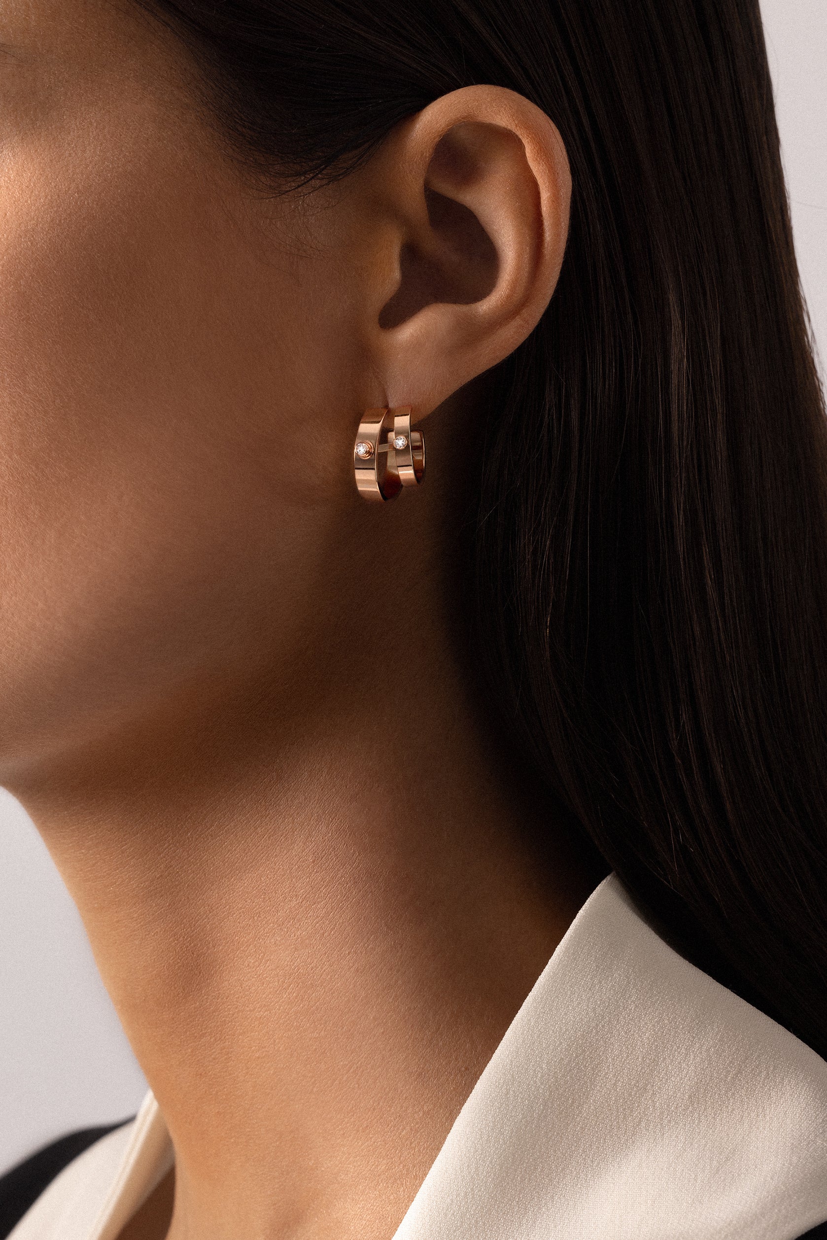 Monday Morning Mood Double Hoop Earrings - Rose Gold-ROSE GOLD-JEWELRYFINE JEWELEARRING-NOUVEL HERITAGE