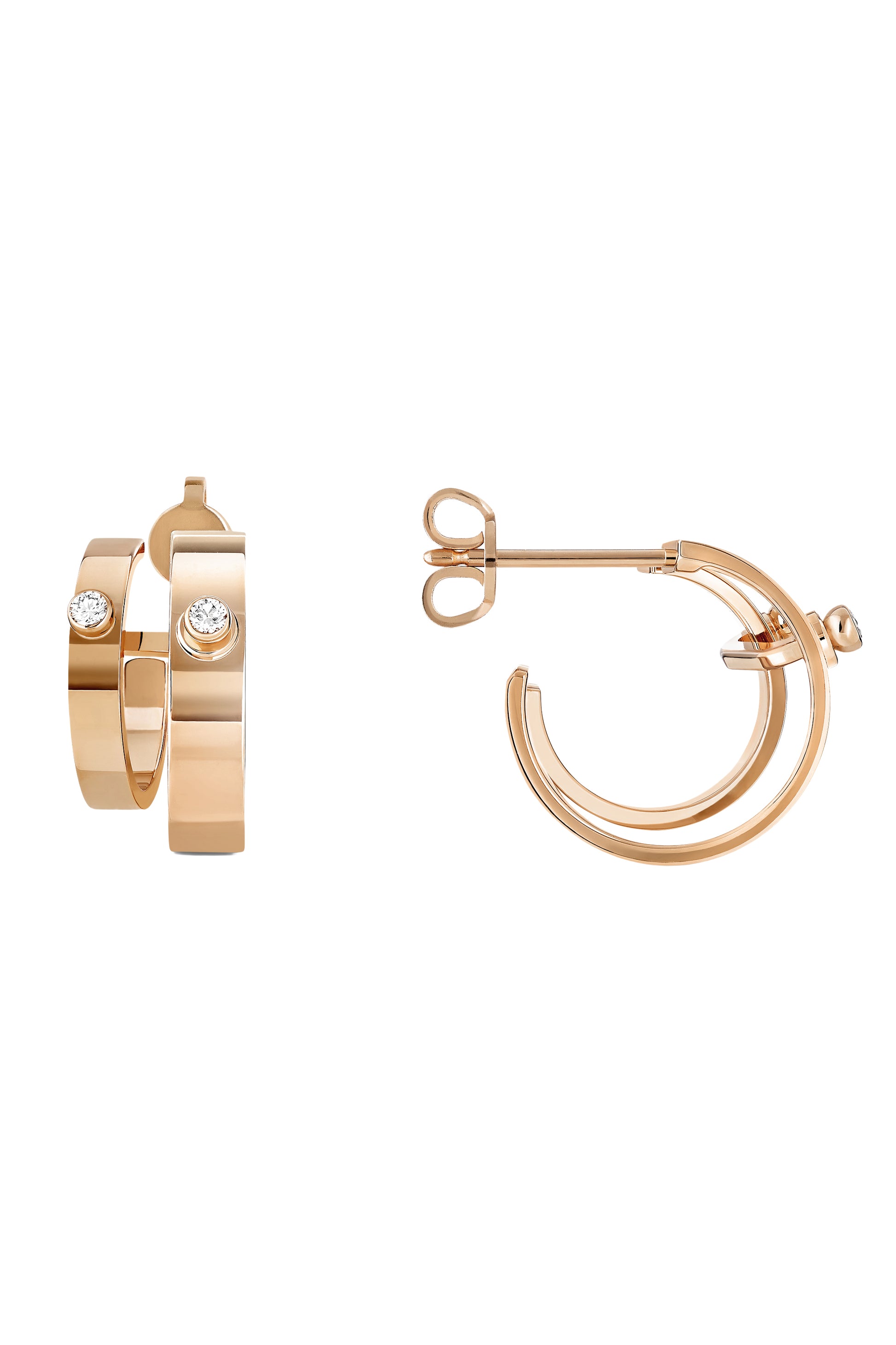 Monday Morning Mood Double Hoop Earrings - Rose Gold-ROSE GOLD-JEWELRYFINE JEWELEARRING-NOUVEL HERITAGE