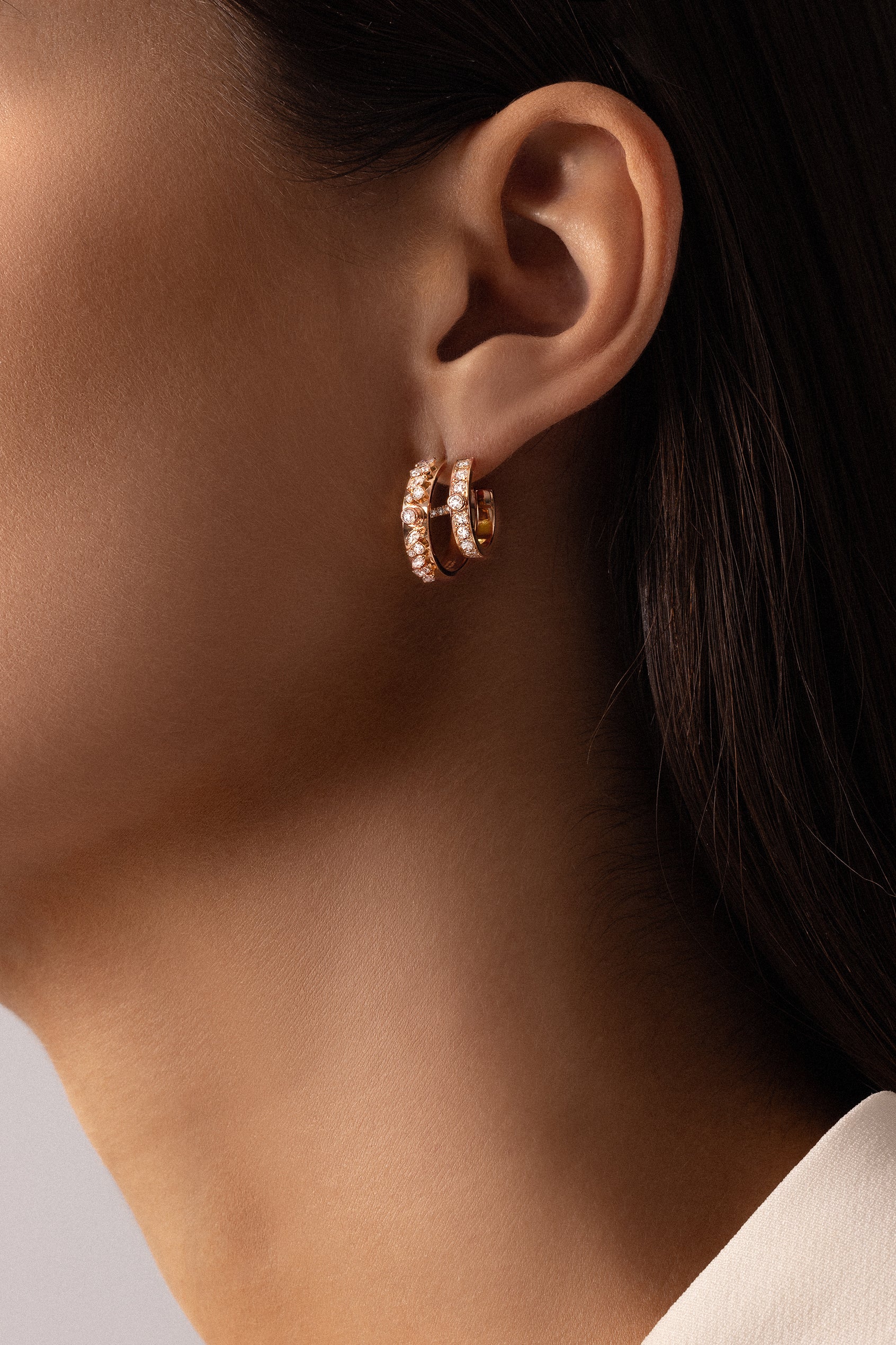 Diamond Under The Stars Mood Hoop Earrings - Rose Gold-ROSE GOLD-JEWELRYFINE JEWELEARRING-NOUVEL HERITAGE
