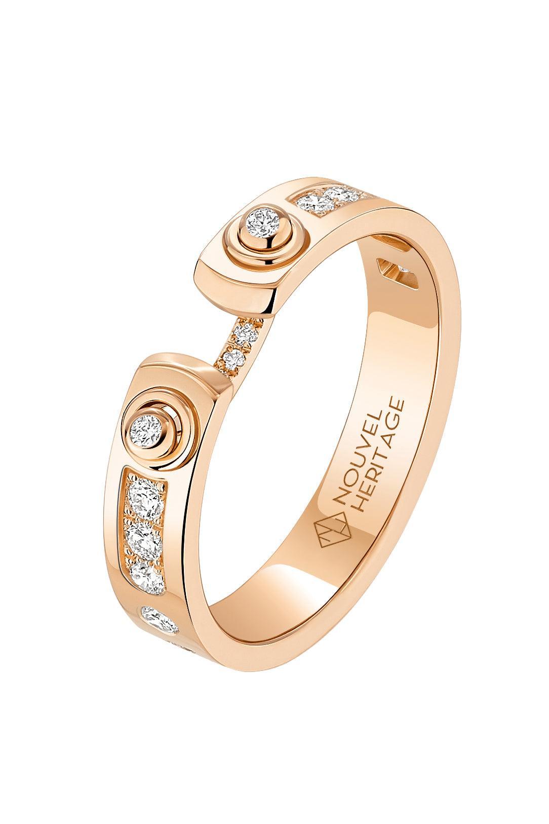 Diamond Tuxedo Mood Ring - Rose Gold-ROSE GOLD-7-JEWELRYFINE JEWELRING-NOUVEL HERITAGE