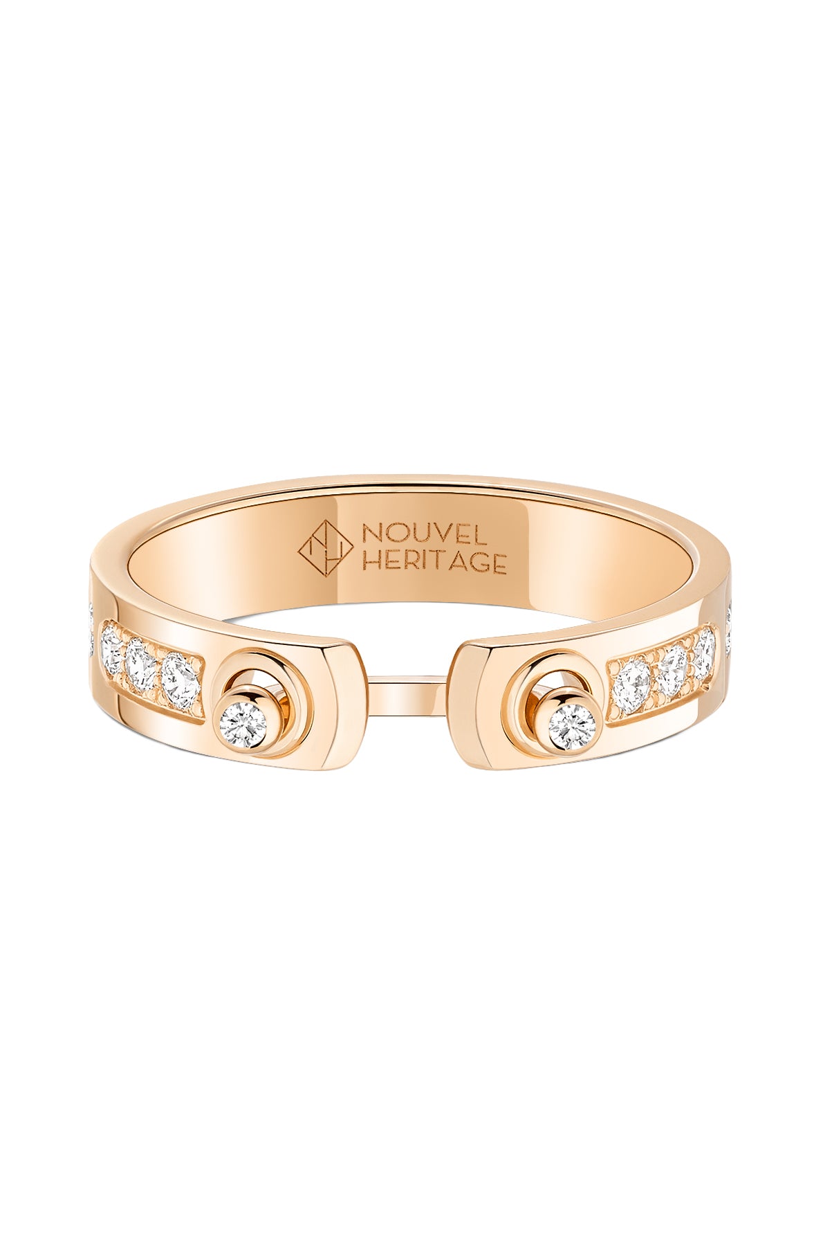 Diamond Tuxedo Mood Ring - Rose Gold-ROSE GOLD-7-JEWELRYFINE JEWELRING-NOUVEL HERITAGE