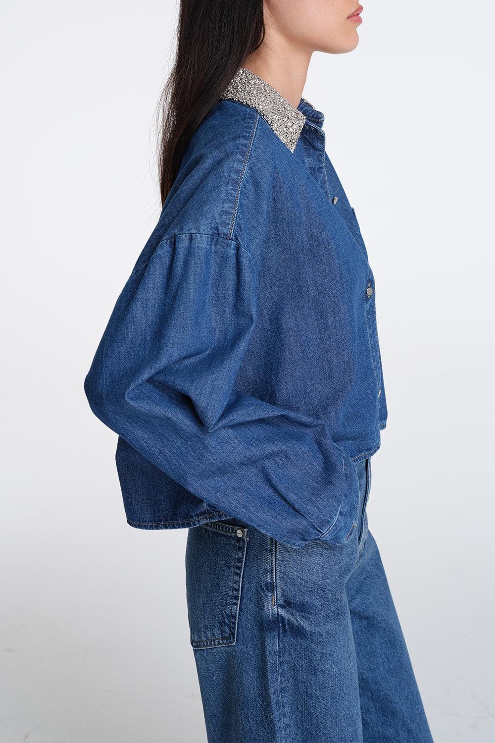 My Ex's Shirt - Antwerp Crystal Collar-ANTWERP-M/L-CLOTHINGTOPBLOUSE-TWP