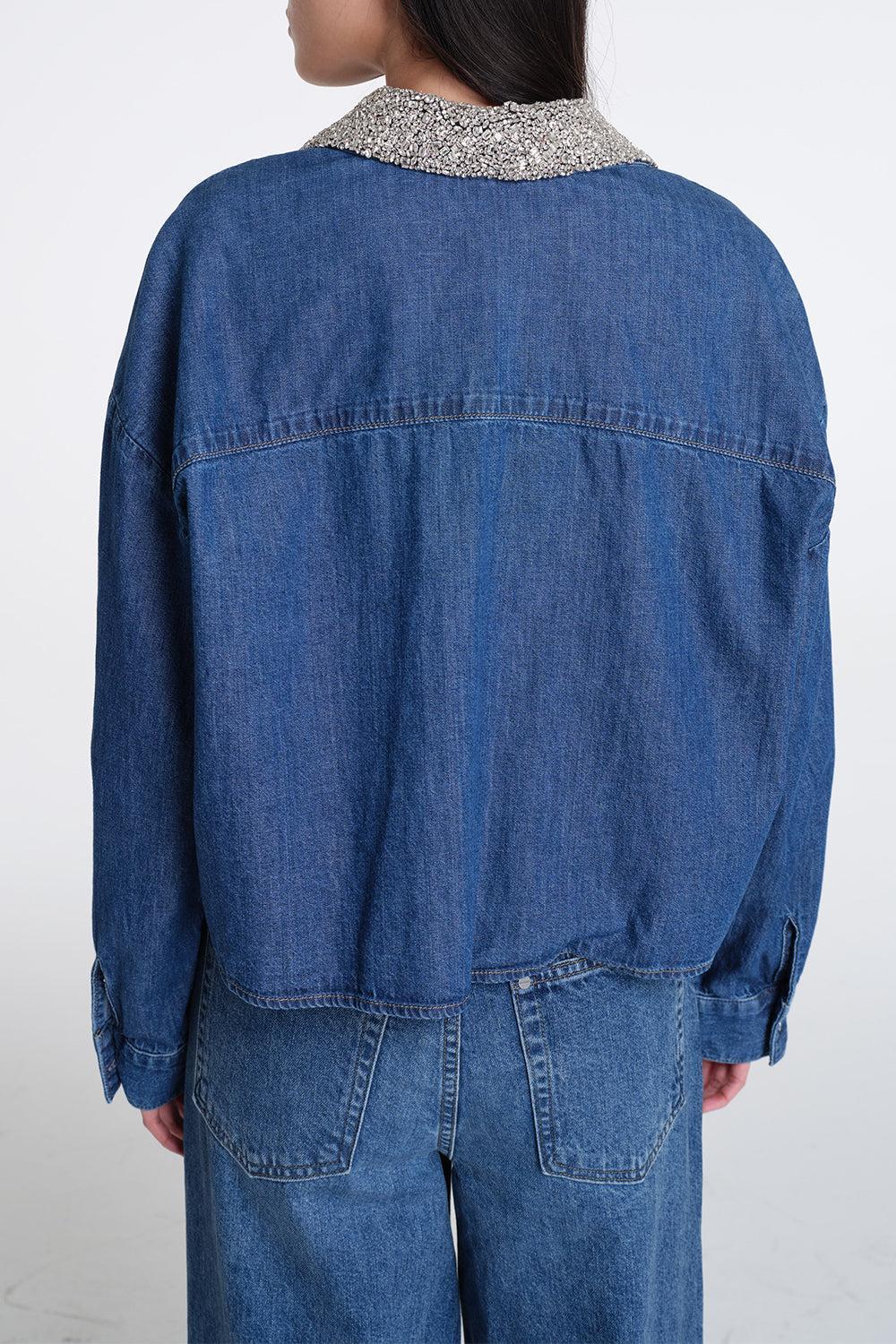 My Ex's Shirt - Antwerp Crystal Collar-ANTWERP-M/L-CLOTHINGTOPBLOUSE-TWP