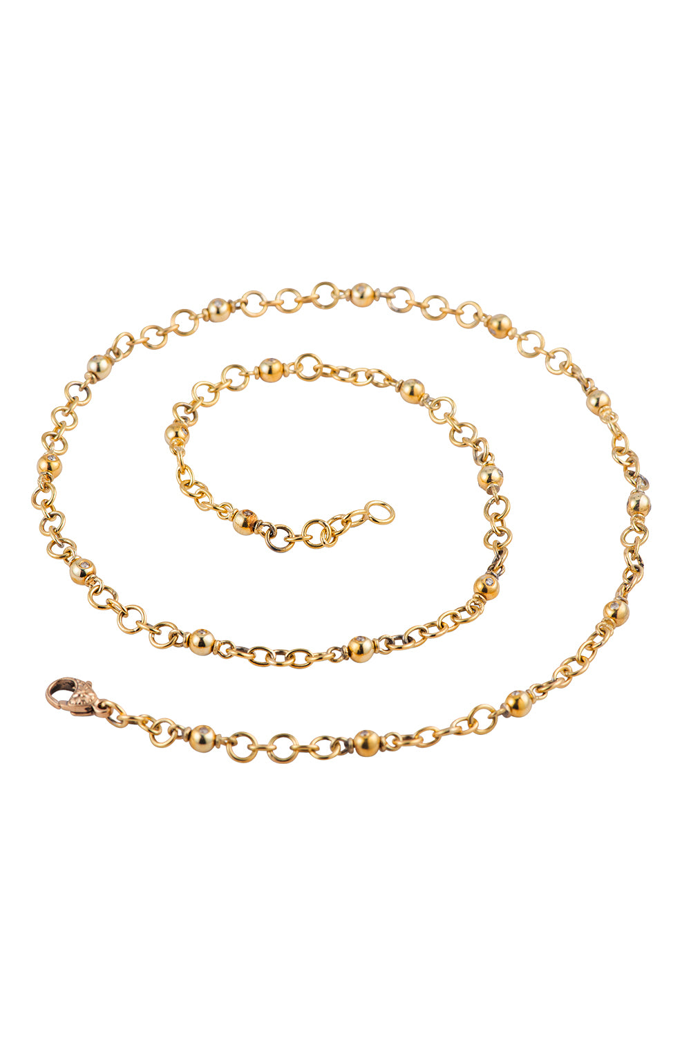 Diamond Dot Beaded Chain Necklace