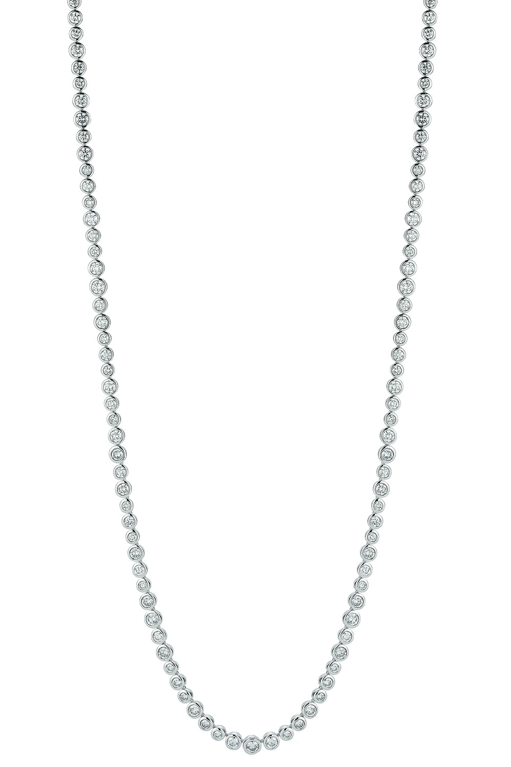Diamond Bezel Riviere Tennis Necklace