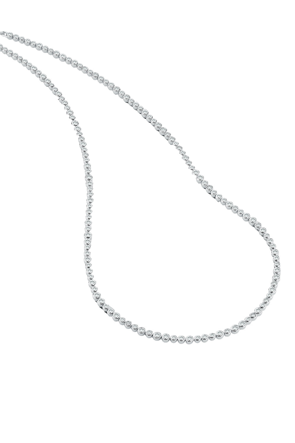 Diamond Bezel Riviere Tennis Necklace