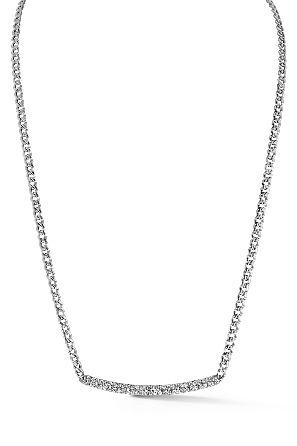 Sylvie Rose Cuban Bar Necklace-WHITE GOLD-16-JEWELRYFINE JEWELNECKLACE O-DANA REBECCA DESIGNS