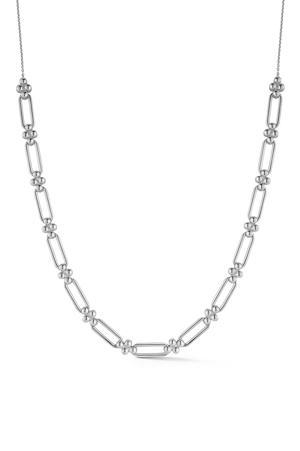 Poppy Rae Link Station Necklace-WHITE GOLD-16/18-JEWELRYFINE JEWELNECKLACE O-DANA REBECCA DESIGNS