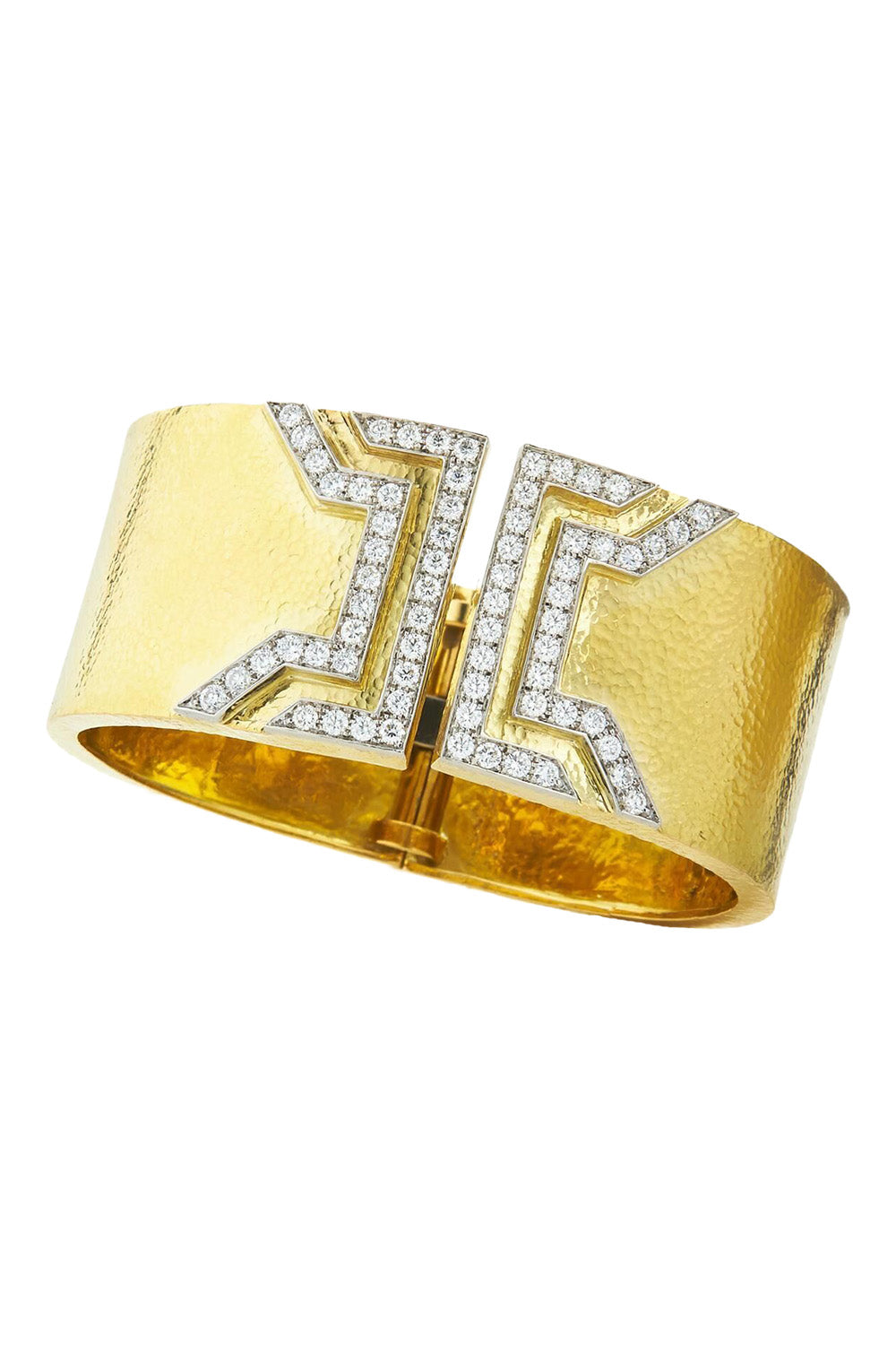 Diamond Hammered Electra Cuff Bracelet