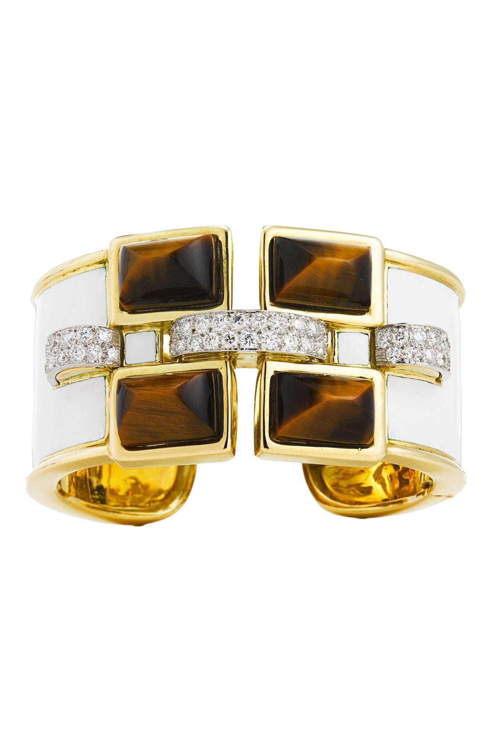 Diamond Tiger Eye Bastille Cuff Bracelet