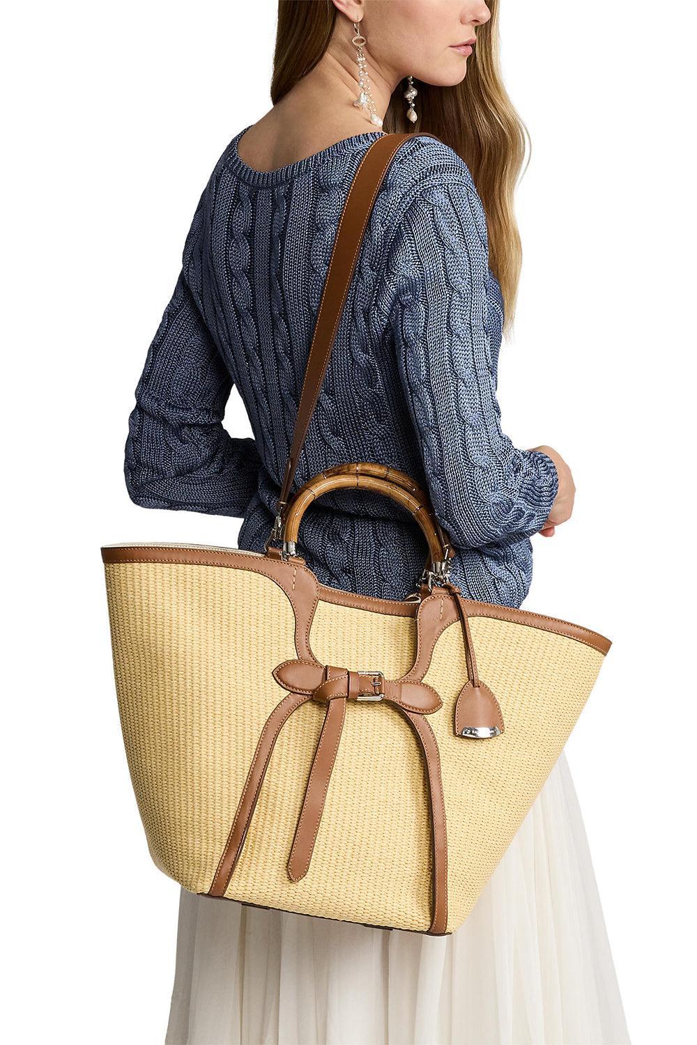 The Ralph Braided Raffia Large Tote-BG/RLGLD-O/S-HANDBAGTOTES-RALPH LAUREN