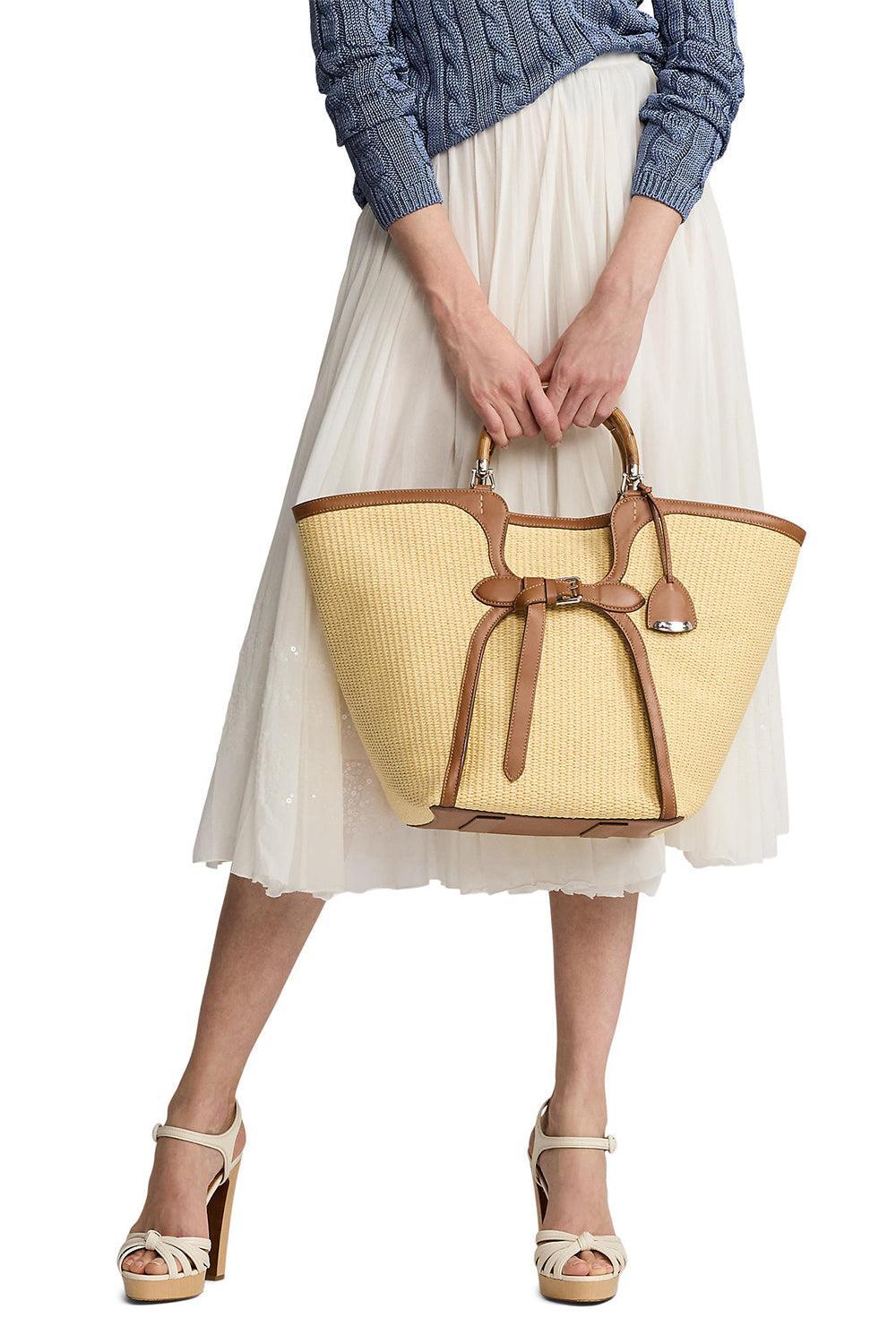The Ralph Braided Raffia Large Tote-BG/RLGLD-O/S-HANDBAGTOTES-RALPH LAUREN