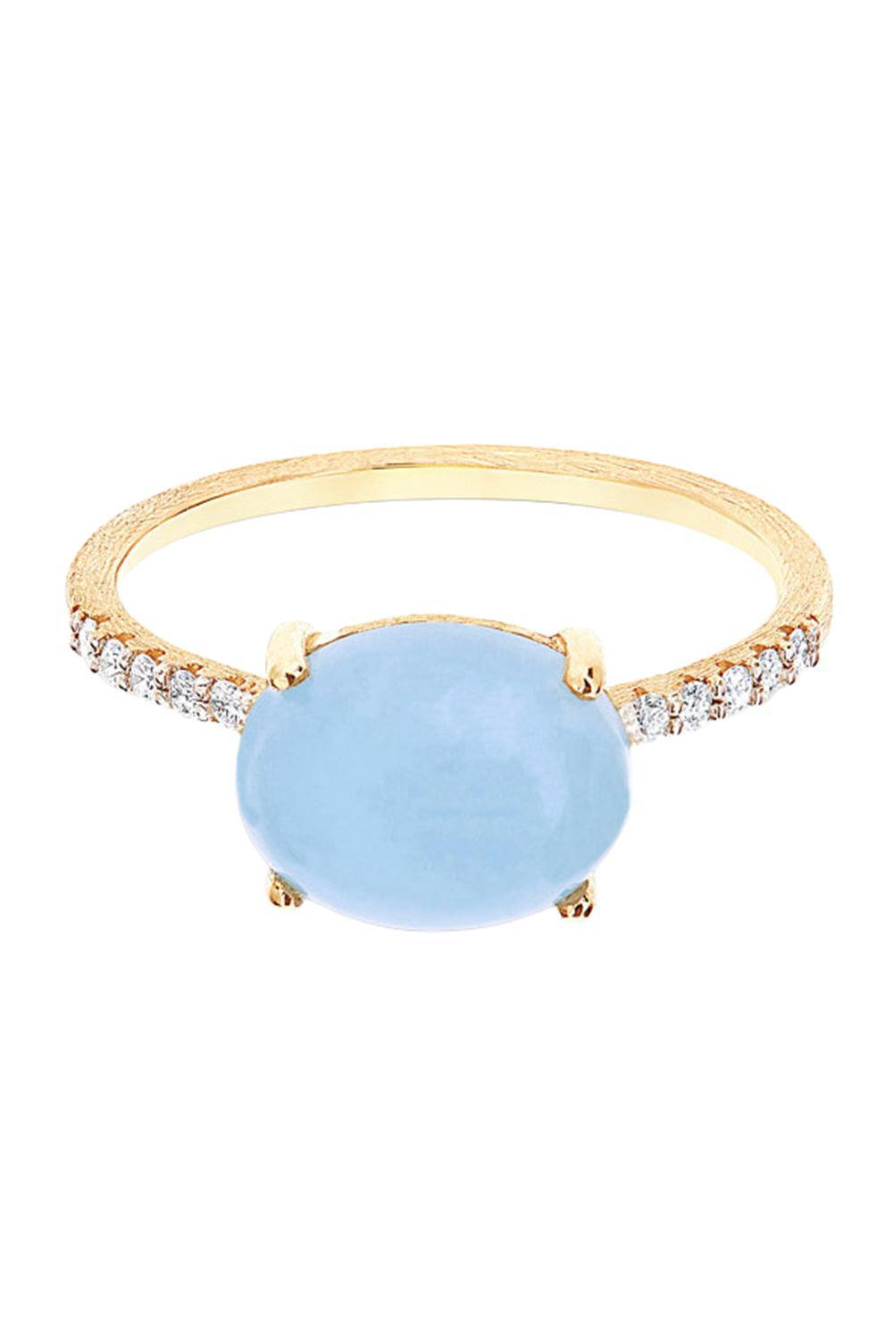 Aquamarine Diamond Azure Stackable Ring-YELLOW GOLD-6.5-JEWELRYFINE JEWELRING-NANIS