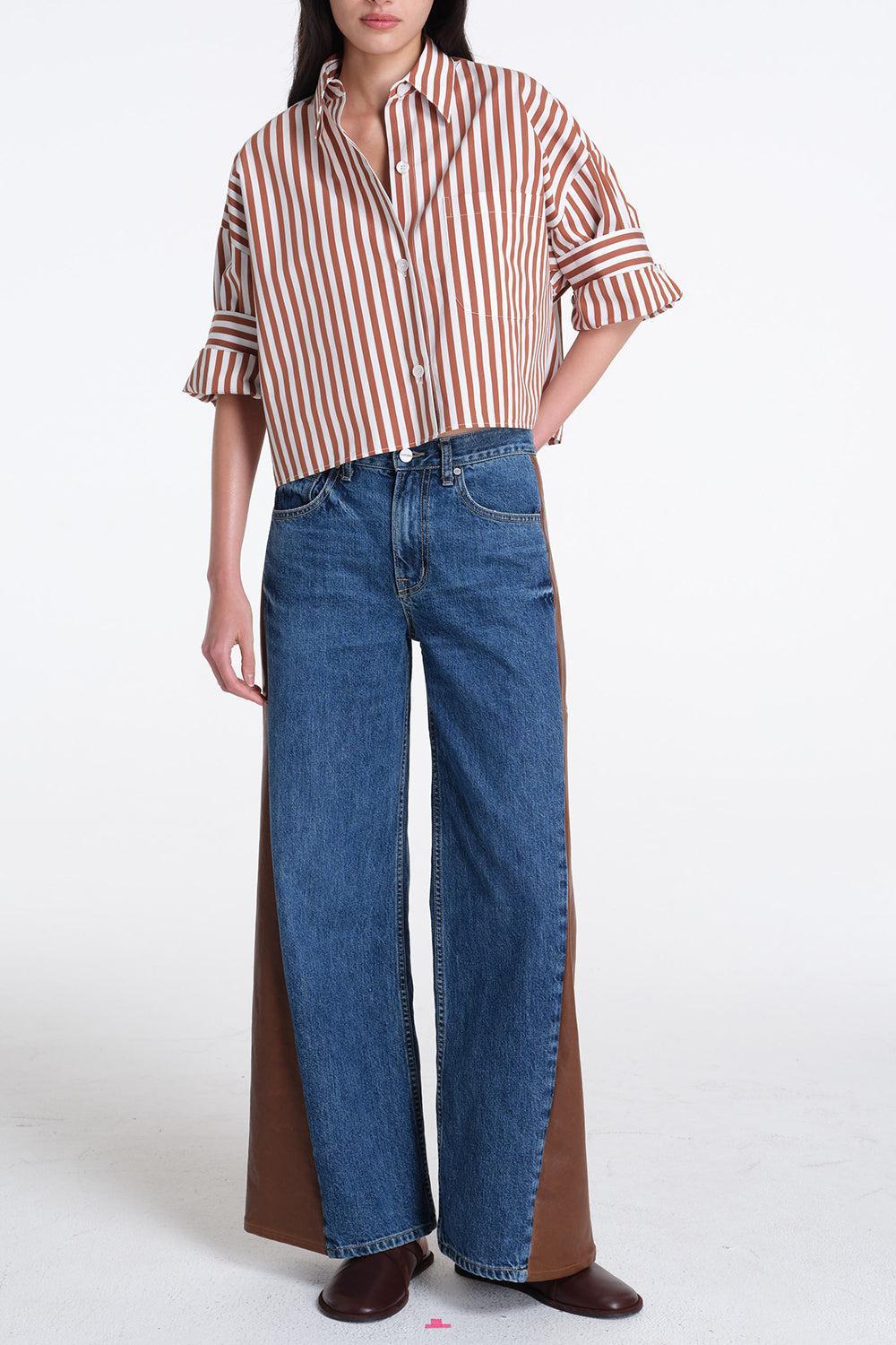 Next Ex Shirt - Ivory Cognac-IVORCOGN-P-CLOTHINGTOPBLOUSE-TWP