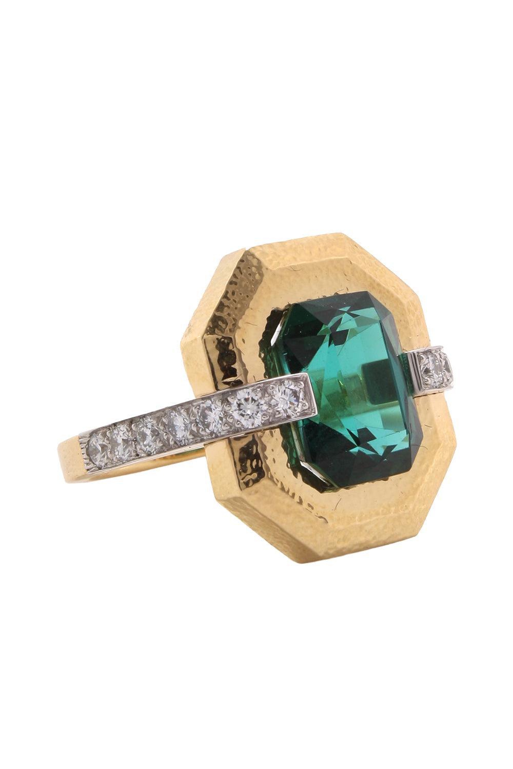 Green Tourmaline Diamond Avenue Ring-YELLOW GOLD-6.5-JEWELRYFINE JEWELRING-DAVID WEBB