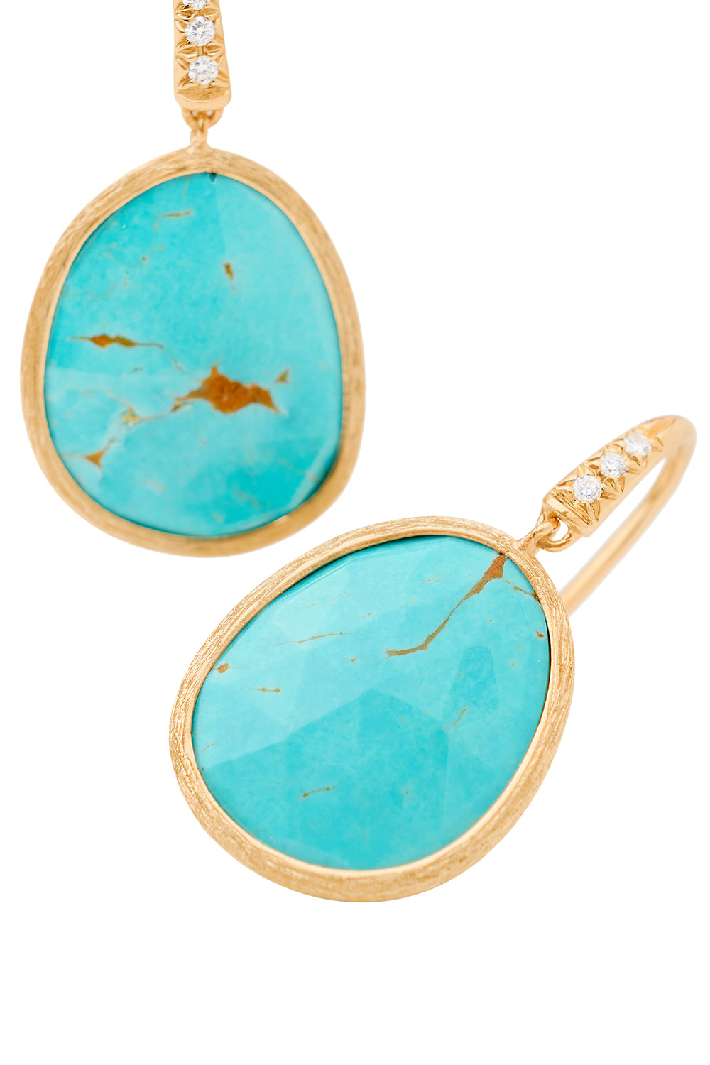 Turquoise Diamond Lunaria Drop Earrings