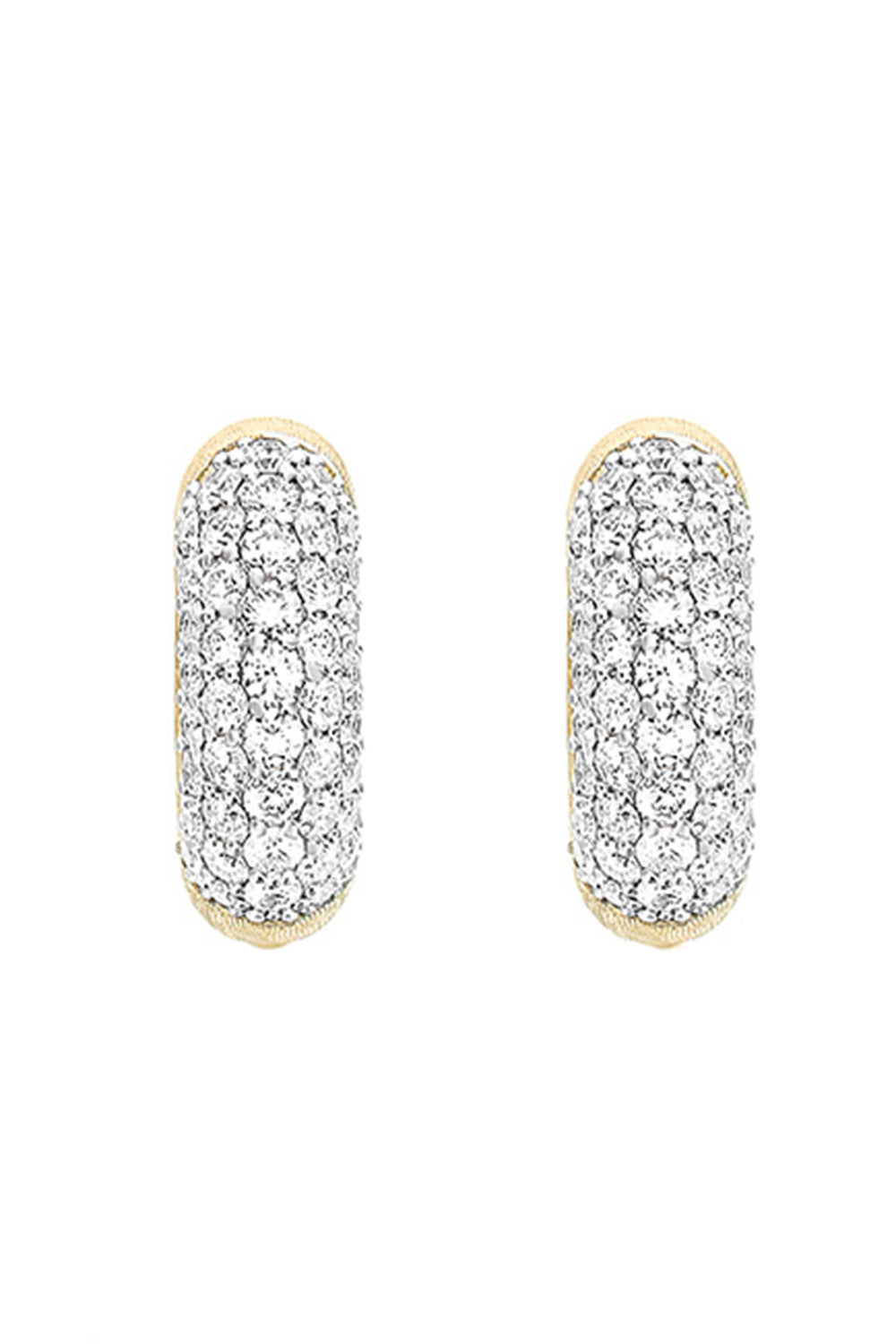 Diamond Libera Huggie Earrings-YELLOW GOLD-JEWELRYFINE JEWELEARRING-NANIS