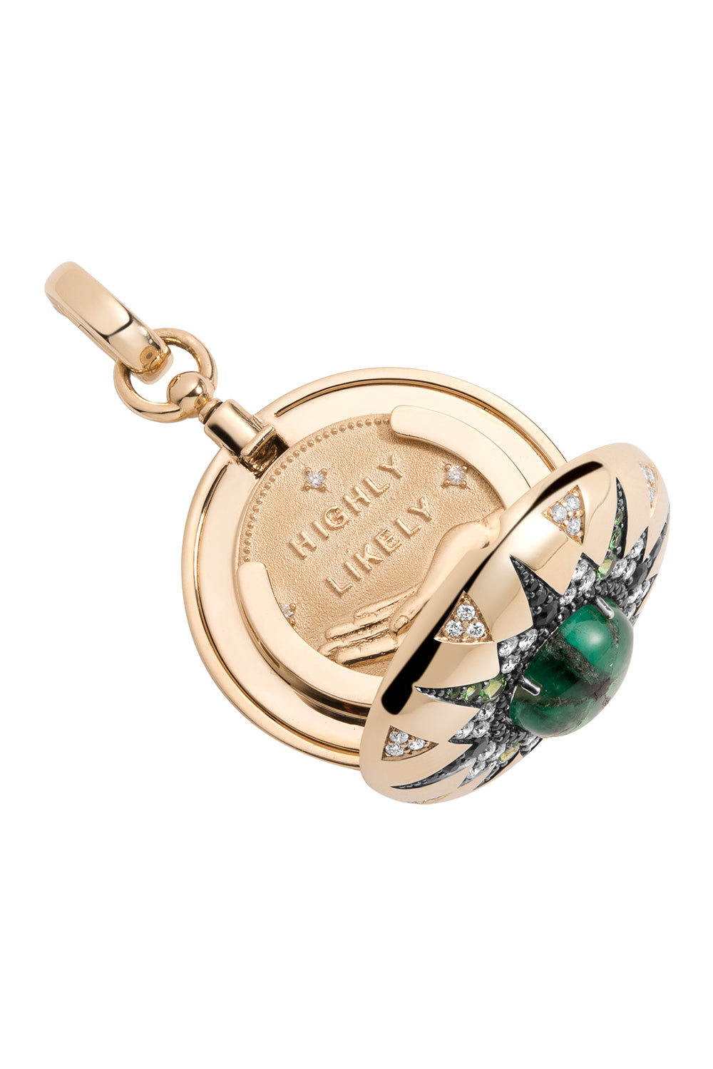 Emerald Diamond Major Decision Locket Pendant