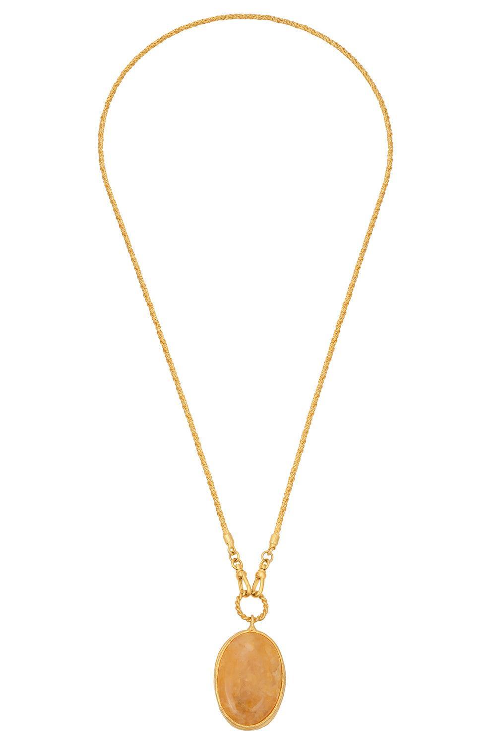 Golden Jasper Pendant Necklace-YELLOW-JEWELRYBOUTIQUENECKLACE O-SYLVIA TOLEDANO