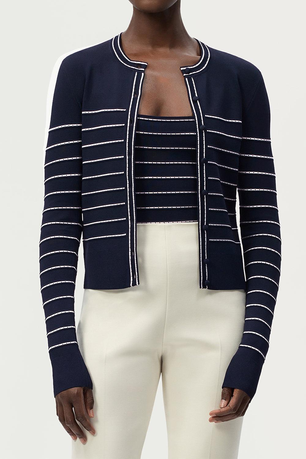 Faye Cardigan- Navy-BLUE-S-CLOTHINGTOPCARDIGAN-ADAM LIPPES