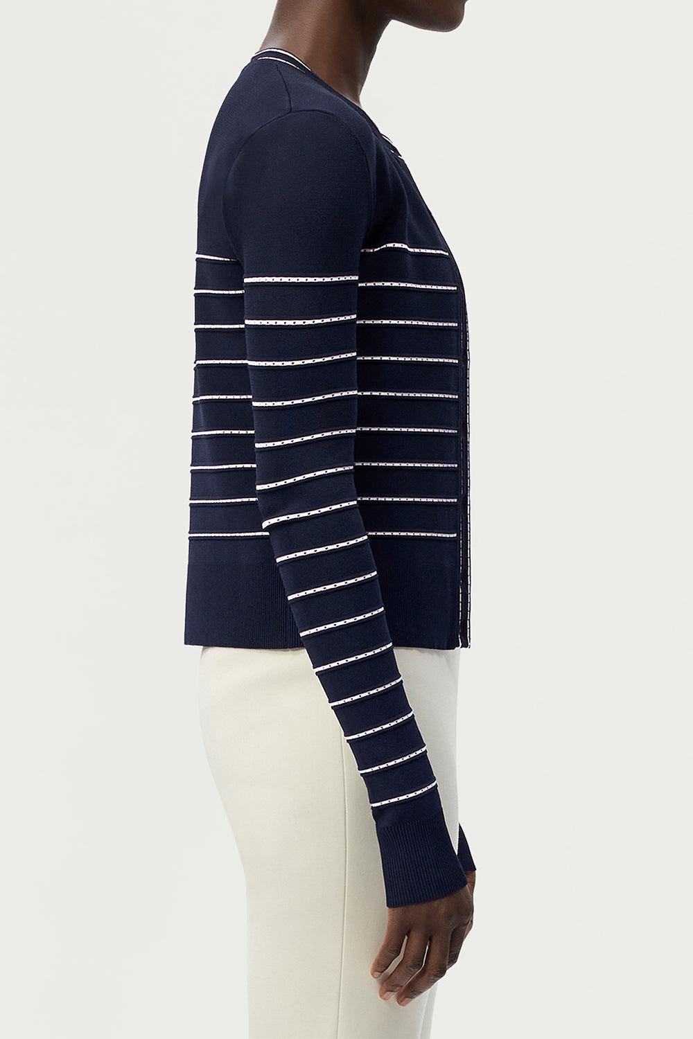 Faye Cardigan- Navy-BLUE-S-CLOTHINGTOPCARDIGAN-ADAM LIPPES