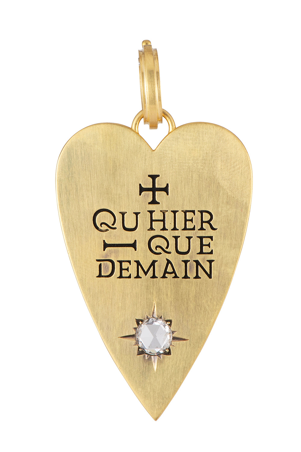 Diamond Rose Cut Heart Pendant Necklace