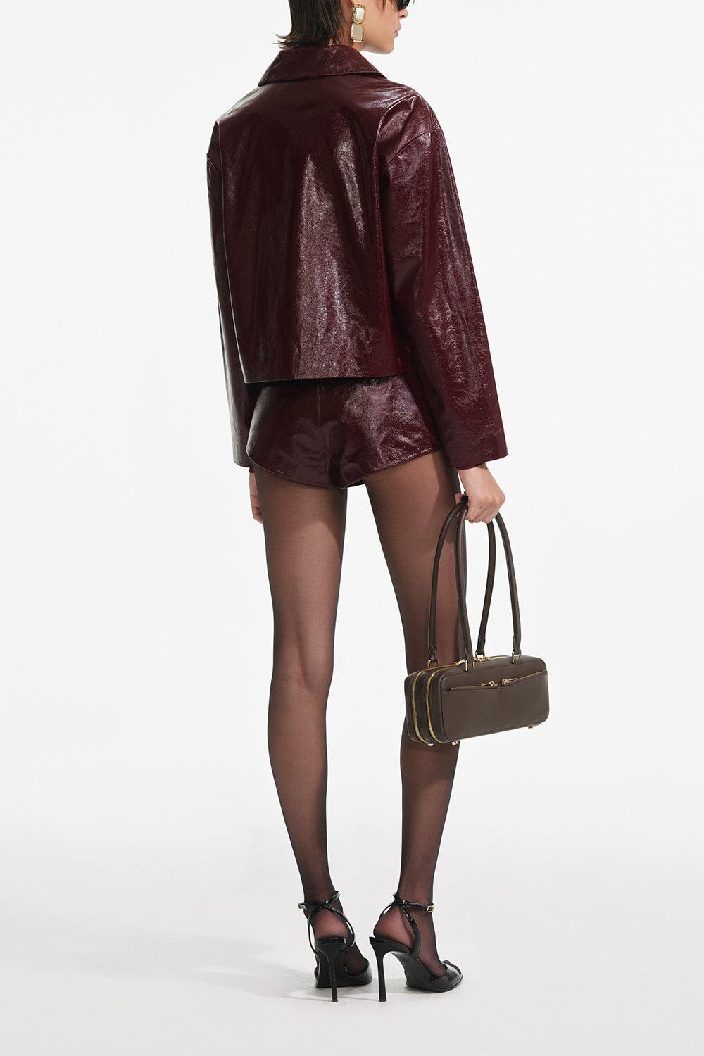 Button Front Crop Jacket-BURGUNDY-4-CLOTHINGJACKETLEATHER-self-portrait